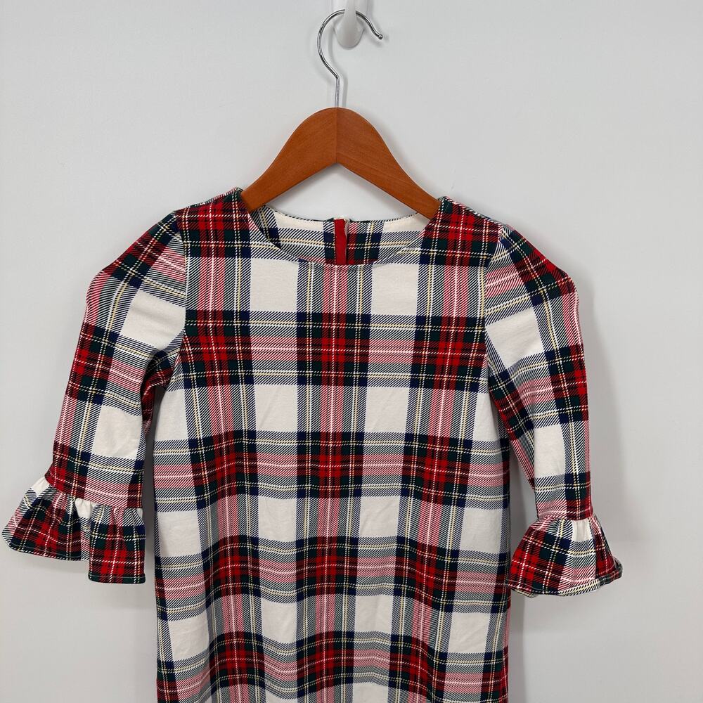 VINEYARD VINES Girl's Plaid Bell Sleeve Ruffle Holiday Christams Dress // S 7-8 - Picture 3 of 12